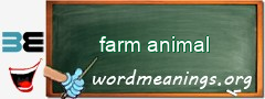 WordMeaning blackboard for farm animal